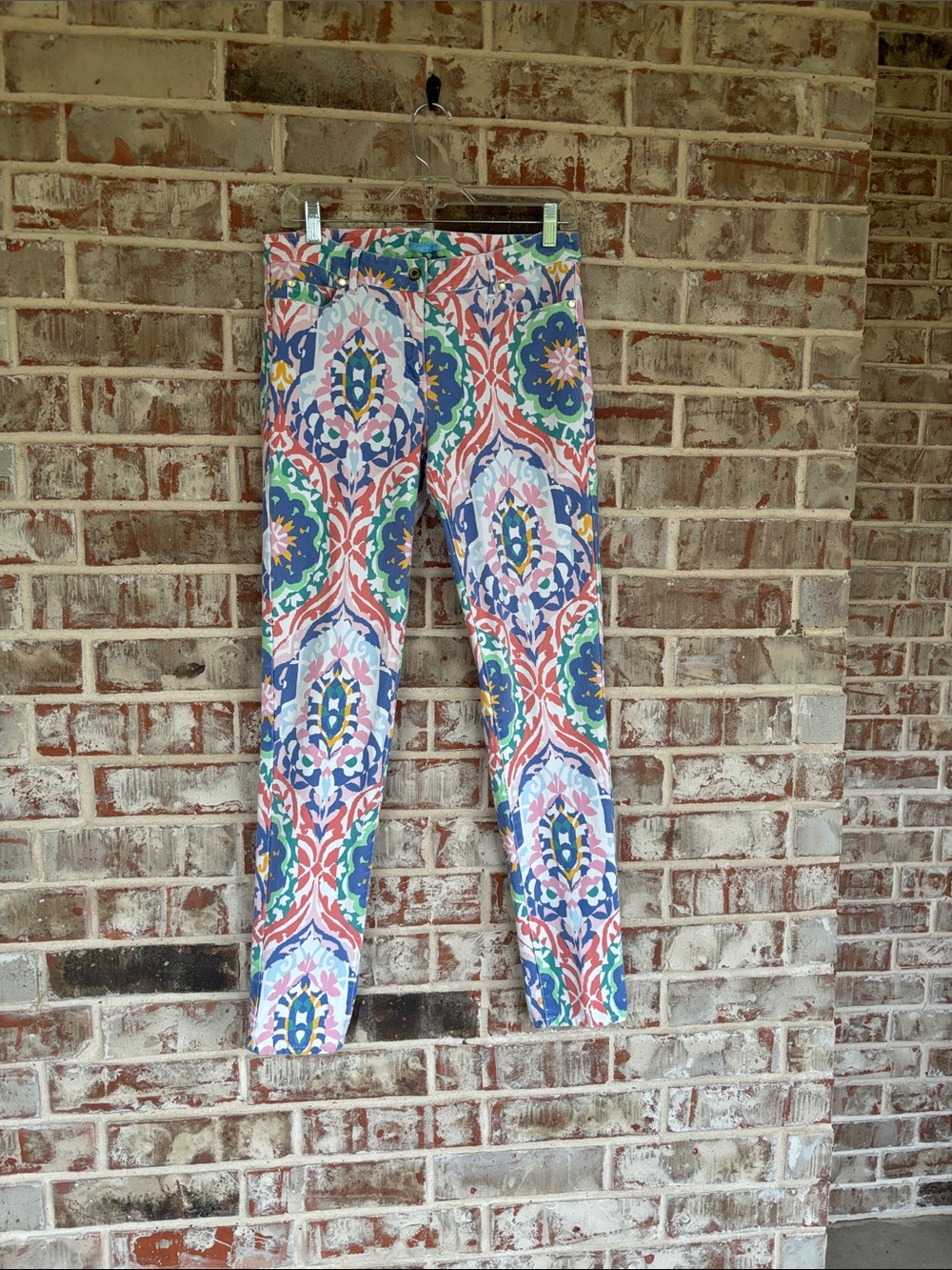 J. McLaughlin Multicolor Denim Art Deco Skinny Jeans